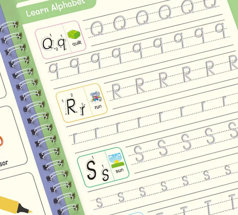 Sank Magic Practice Copybook | 4 Packs Reusable Writing Book | Disappearing Ink Pen | Number Tracing for Kids